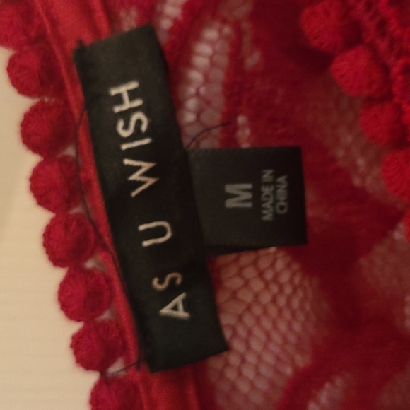 As U Wish Red Lace Dress NWT - Picture 4 of 6